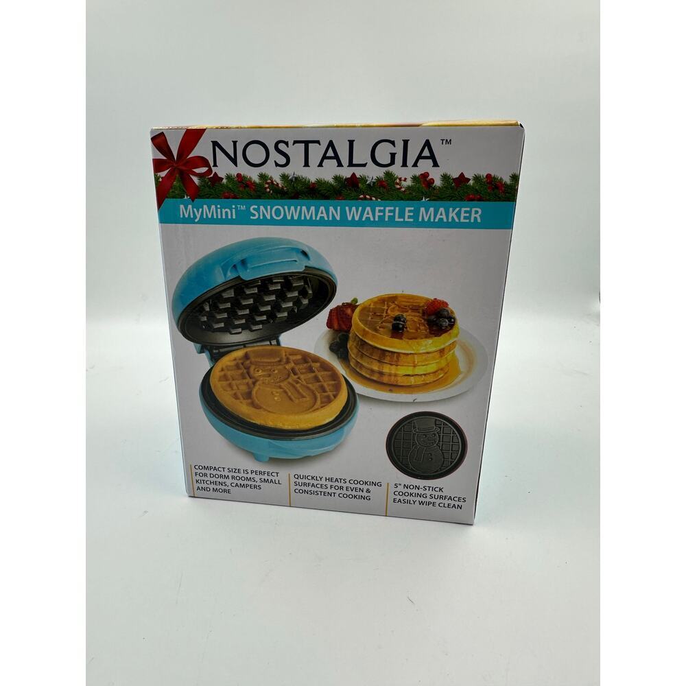 Nostalgia MyMini Personal Electric Snowman Waffle Maker, 5-Inch